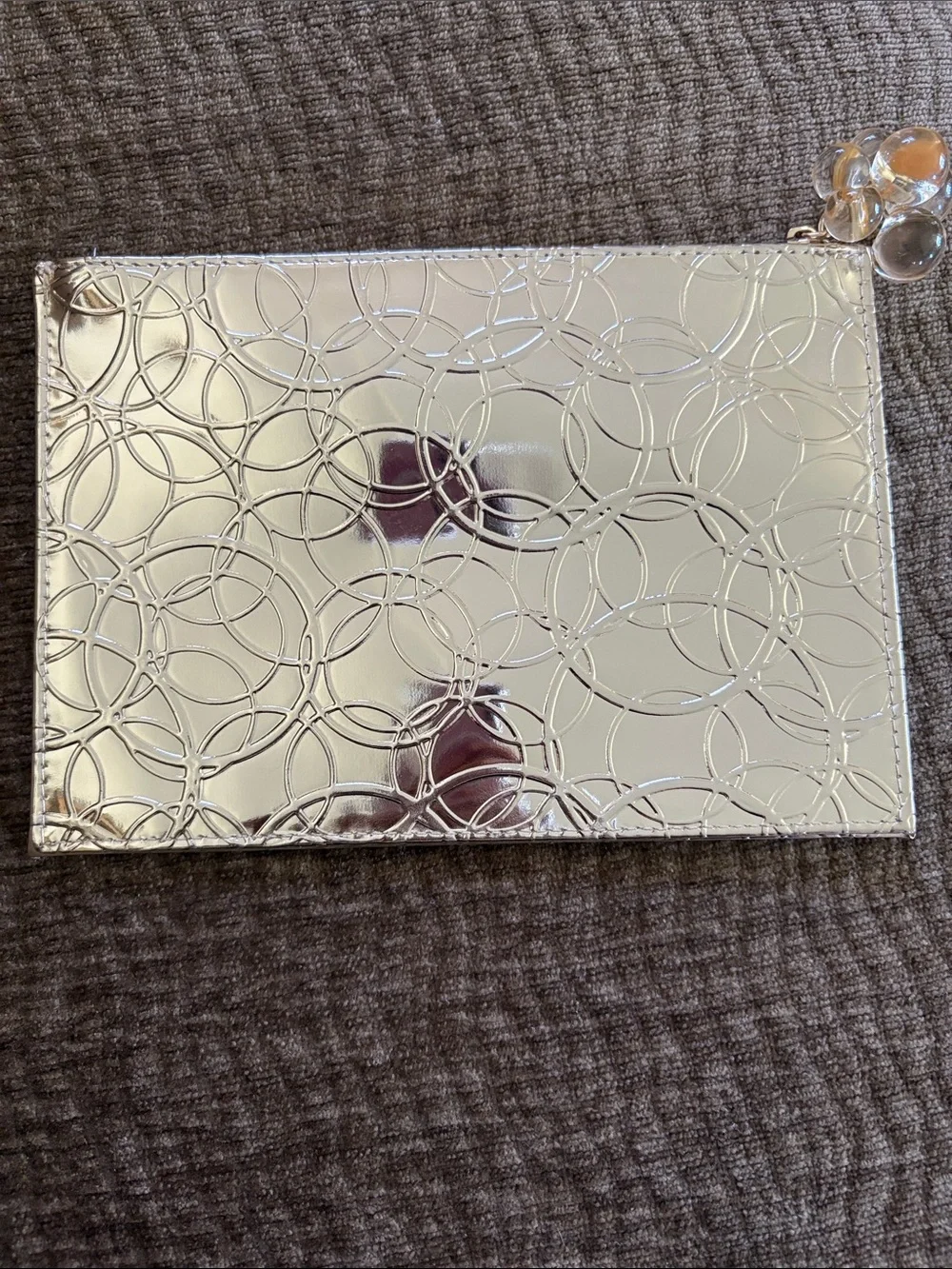 MAC Metallic Silver Cosmetic Pouch